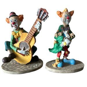 Stone Avenue Collectors Paradise Clown Figurines Set With Guitar & Puppies